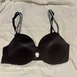 Victoria's Secret Black Bra with Silver Straps